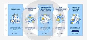 Problem-solving skills onboarding vector template