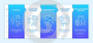 Problem solving strategies onboarding vector template