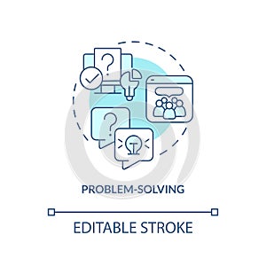 Problem solving turquoise concept icon