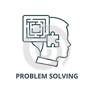 Problem solving vector line icon, linear concept, outline sign, symbol