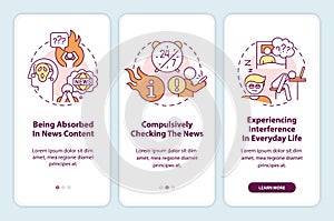 Problematic news consumption onboarding mobile app screen