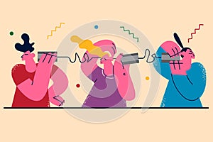 Problems in communication between people concept