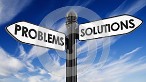 Problems solutions sign photo