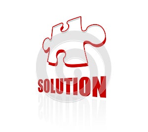 Solution and puzzle icon. Lets find the perfect solution. Concept. Clean design.