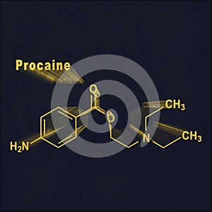 Procaine, anesthetic drug, Structural chemical formula