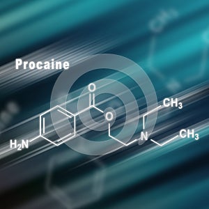 Procaine, anesthetic drug, Structural chemical formula