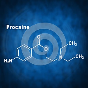 Procaine, anesthetic drug, Structural chemical formula