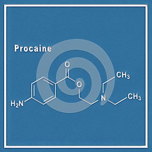 Procaine, anesthetic drug, Structural chemical formula