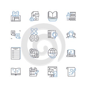 Procedural design line icons collection. Algorithm, Blueprint, Visual, Flowchart, Diagram, Systematic, Logic vector and