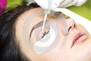 Procedure for eyelash extensions, eyelashes lamination