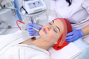Procedure of Microdermabrasion. photo