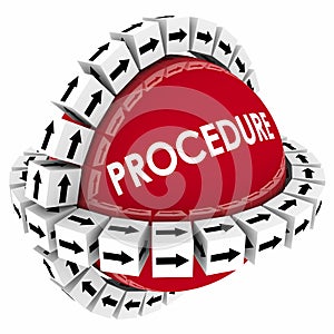 Procedure System Process Method Arrow Boxes Steps Around Sphere