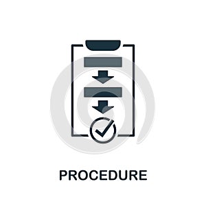 Procedure vector icon symbol. Creative sign from quality control icons collection. Filled flat Procedure icon for computer and