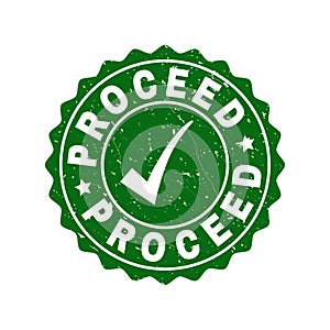 Proceed Scratched Stamp with Tick