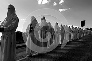 Procesion del Viernes Santo,  Good Friday Procession ,Bercianos de Aliste, Zamora province, Spain photo