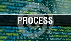Process with Abstract Technology Binary code Background.Digital binary data and Secure Data Concept. Software / Web Developer