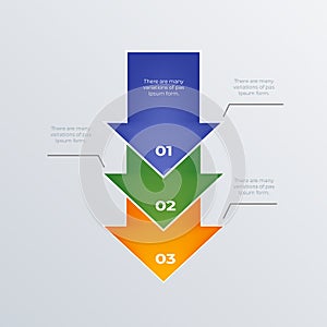 Process arrows infographics template design. Business concept infograph with 3 options, steps or processes. Vector visualization