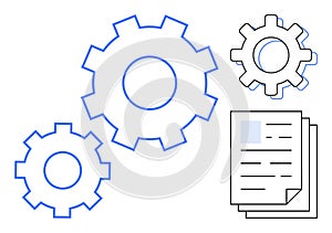 Process Automation Concept with Gears and Documents Symbolizing Workflow Optimization