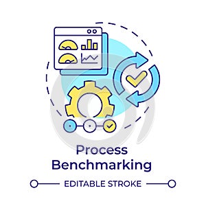 Process benchmarking multi color concept icon