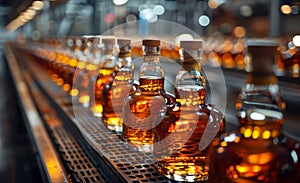 The process of bottling of whiskey in distillery