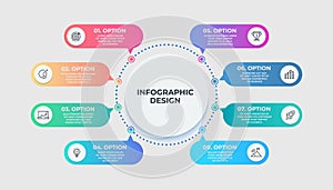 Process chart. 6 steps circular workflow diagram. List of tasks to achieve goals. Business template for presentation and