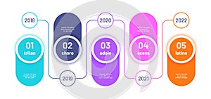 Process chart. Infographic timeline with 5 steps. Business five options process. Workflow vector diagram