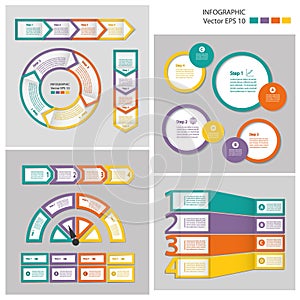 Process chart module. Infographic set.