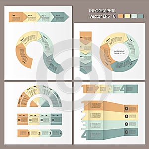 Process chart module. Infographic set.