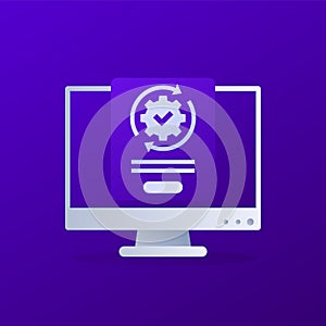 process completed vector design with icon