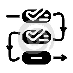 process of compliance glyph icon vector illustration