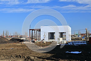 The process of construction and launch of a large logistics center, its internal filling and finishing