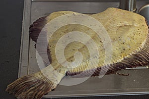 The process of cooking flounder