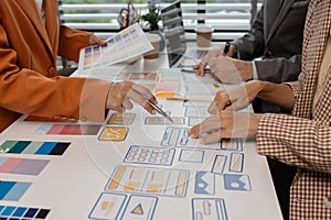 Process of creating an interface for a mobile app, user interface and experience concept, ux, ui, ux developer and ui designer,