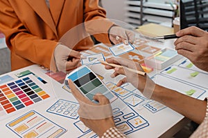 Process of creating an interface for a mobile app, user interface and experience concept, ux, ui, ux developer and ui designer,