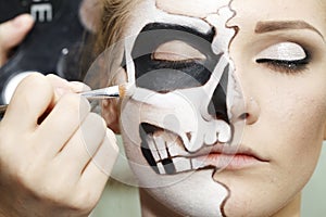 The process of creating makeup for Halloween