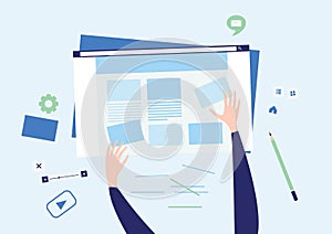 The process of creating a website design.