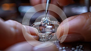 The process of cutting diamonds on a machine. Grinding a diamond on a machine