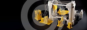 Process of 3D printing printer. Modern technologies of future. AI generated.