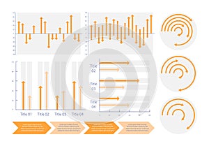 Process dynamic performing infographic chart design template set