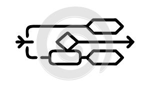 Process Flow Diagram Icon for Workflow Management, vector design Generative AI