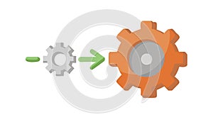 Process Flow Gear Icon with Arrow, vector design Generative AI