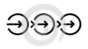 Process Flow Icon, Sequential Arrows Outline Symbol, vector design Generative AI