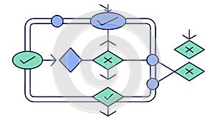 Process Flowchart with Checkmarks, Task Completion Workflow, vector design Generative AI