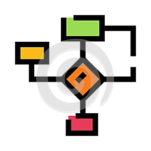 Process flowchart diagram showing workflow decision steps