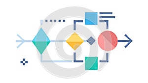 Process Flowchart Diagram, Workflow, Strategy, and Analysis vector design Generative AI