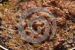 Process of fruing beef