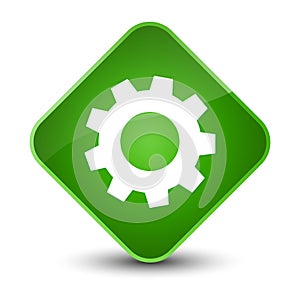 Process icon elegant green diamond button