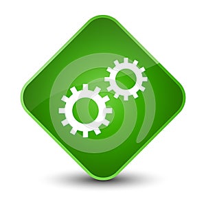 Process icon elegant green diamond button