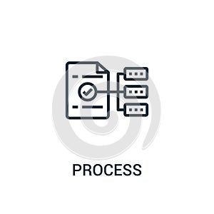 process icon vector from seo collection. Thin line process outline icon vector illustration. Linear symbol for use on web and