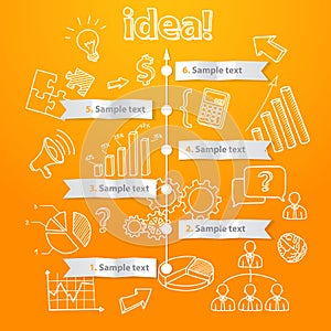 Process of idea generation, business illustration